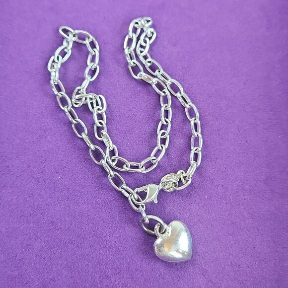 💜Premier "Luv It" Silver Plated Heart Shaped Anklet - Picture 3 of 11